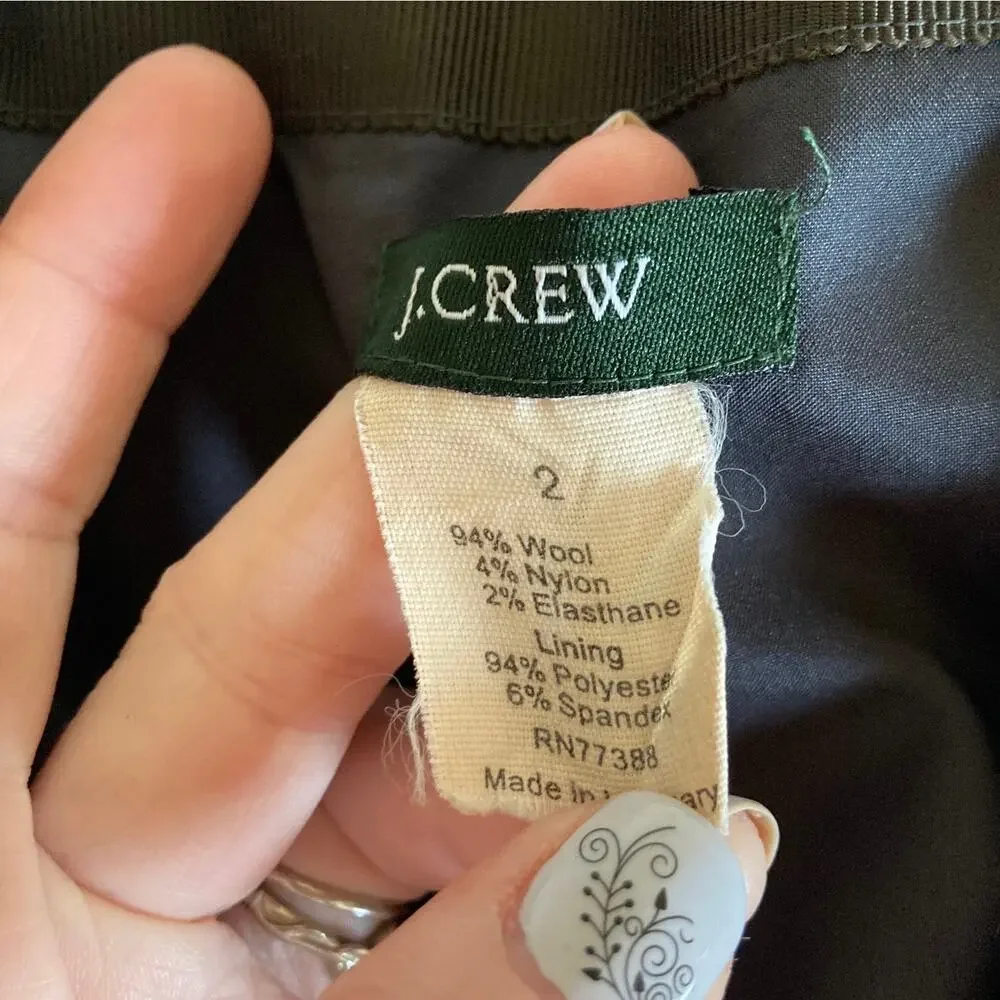 J. Crew Grey Wool A-line Skirt, Size 2